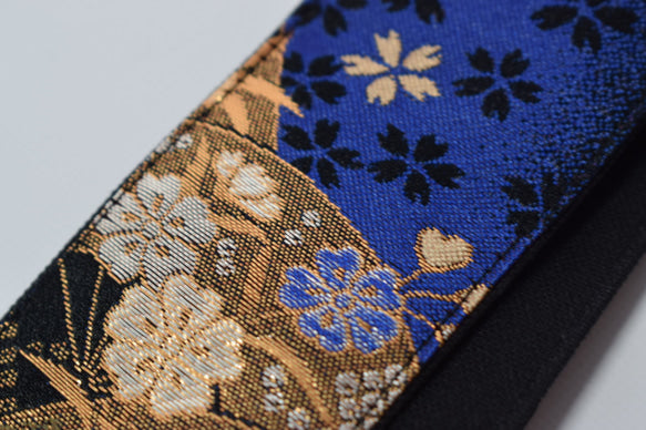 Kyoto Kinran Guitar/Bass Strap (Blue & Gold)