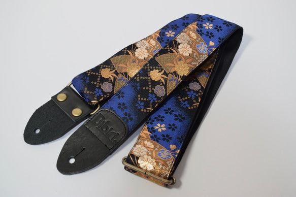 Kyoto Kinran Guitar/Bass Strap (Blue & Gold)